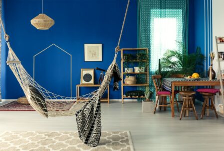 Bohemian apartment with hammock